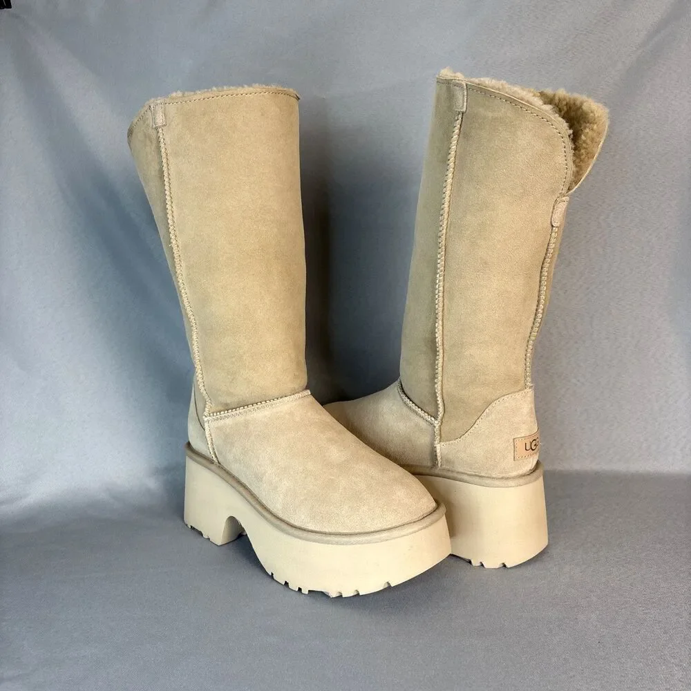 New UGG Classic Tall 8 New Heights Cuffable Suede Platform Sand Boots SOLD OUT! - Picture 2 of 16